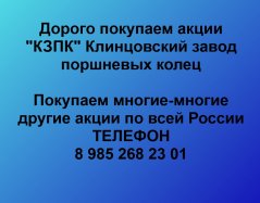 Продать акции «КЗПК Клинцовский завод поршневых колец» по выгодной цене.